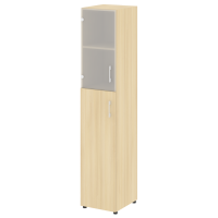 Шкаф высокий узкий левый (1 средний фасад ЛДСП + 1 низкий фасад стекло) Yalta LT.SU-1.7 L/R акация лорка